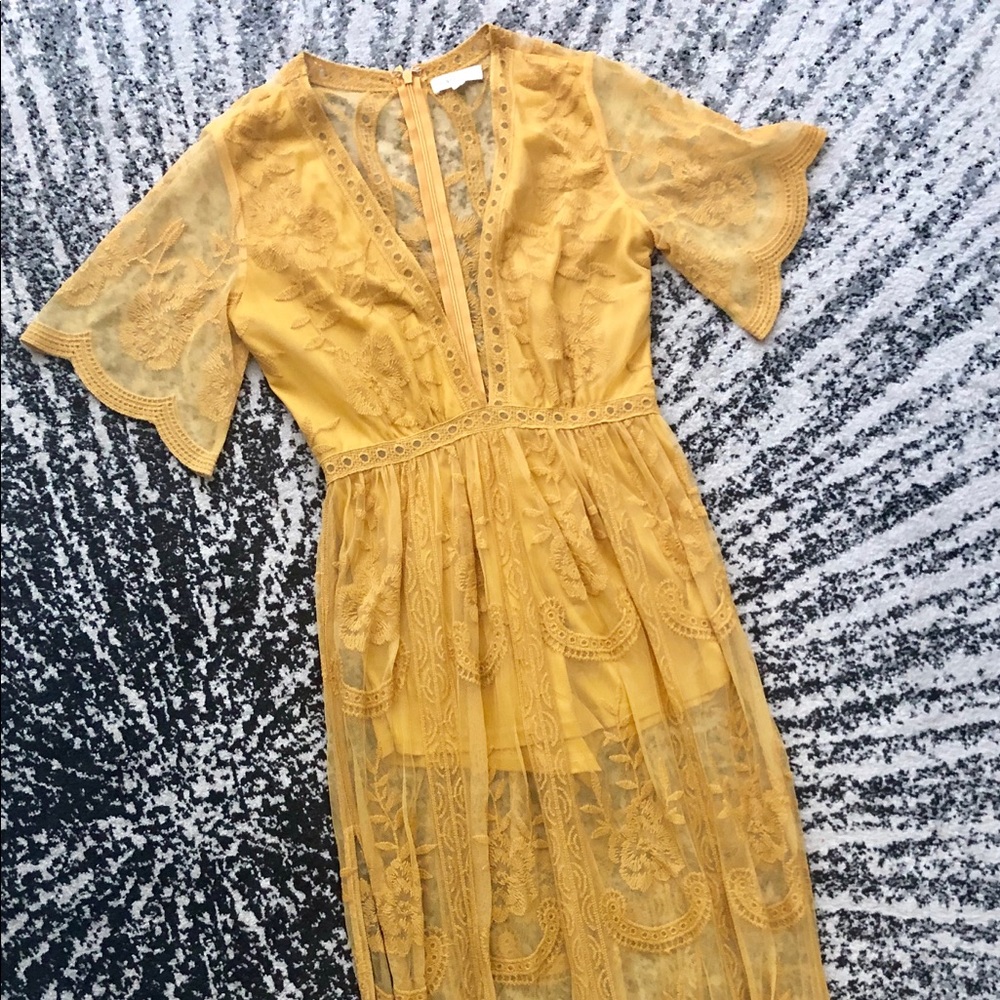Yellow/Mustard Honey Punch Romper Maxi